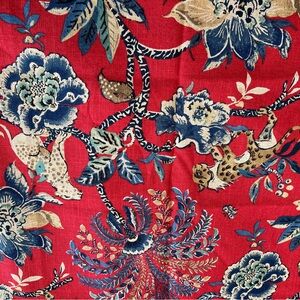 Williamsburg Braganza Poppy Fabric 3/4 yard
